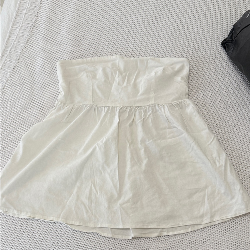 White Strapless Top